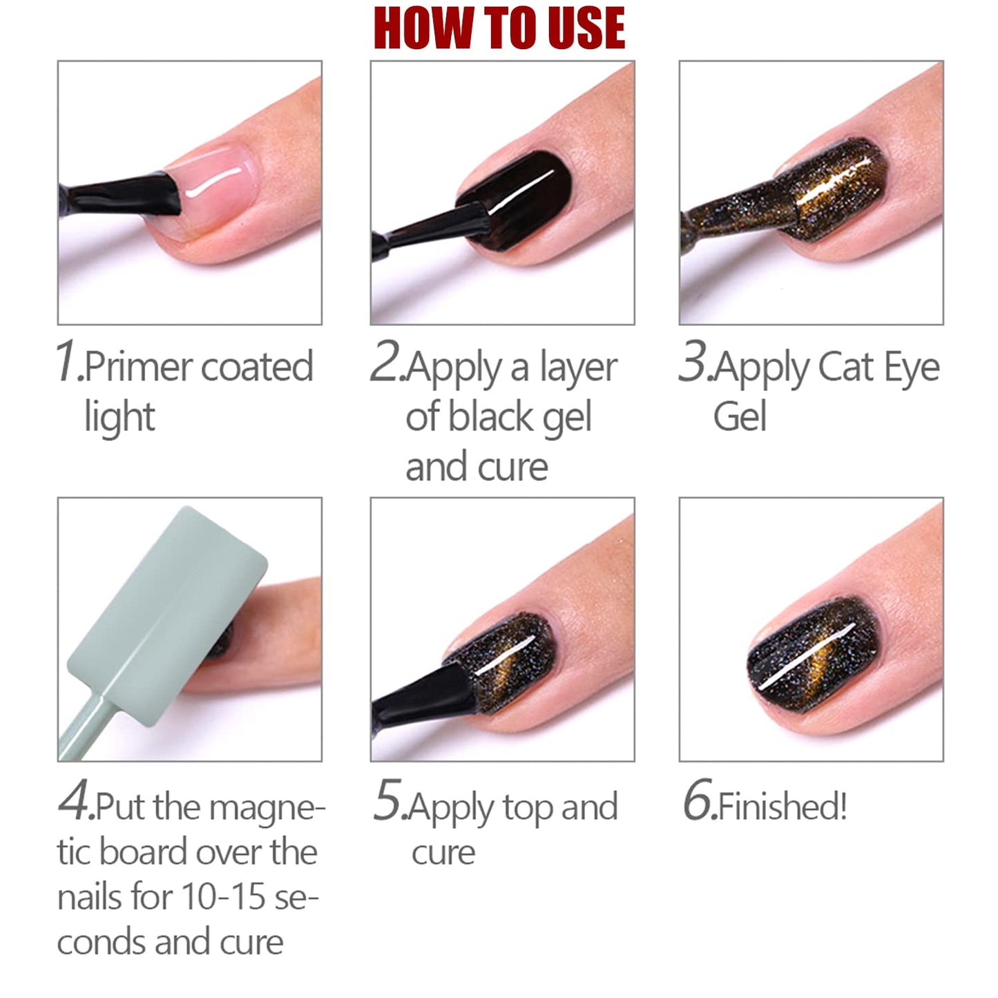 JERCLITY 16 Pieces Cat Eye Magnet Tool for Nails Magnet Plate Wand Board Double Ended Nail Magnet Plate Nail Magnetic Pen Line Strip Effect 3D Magnetic for Cat Eye Gel Polish DIY Nail Art
