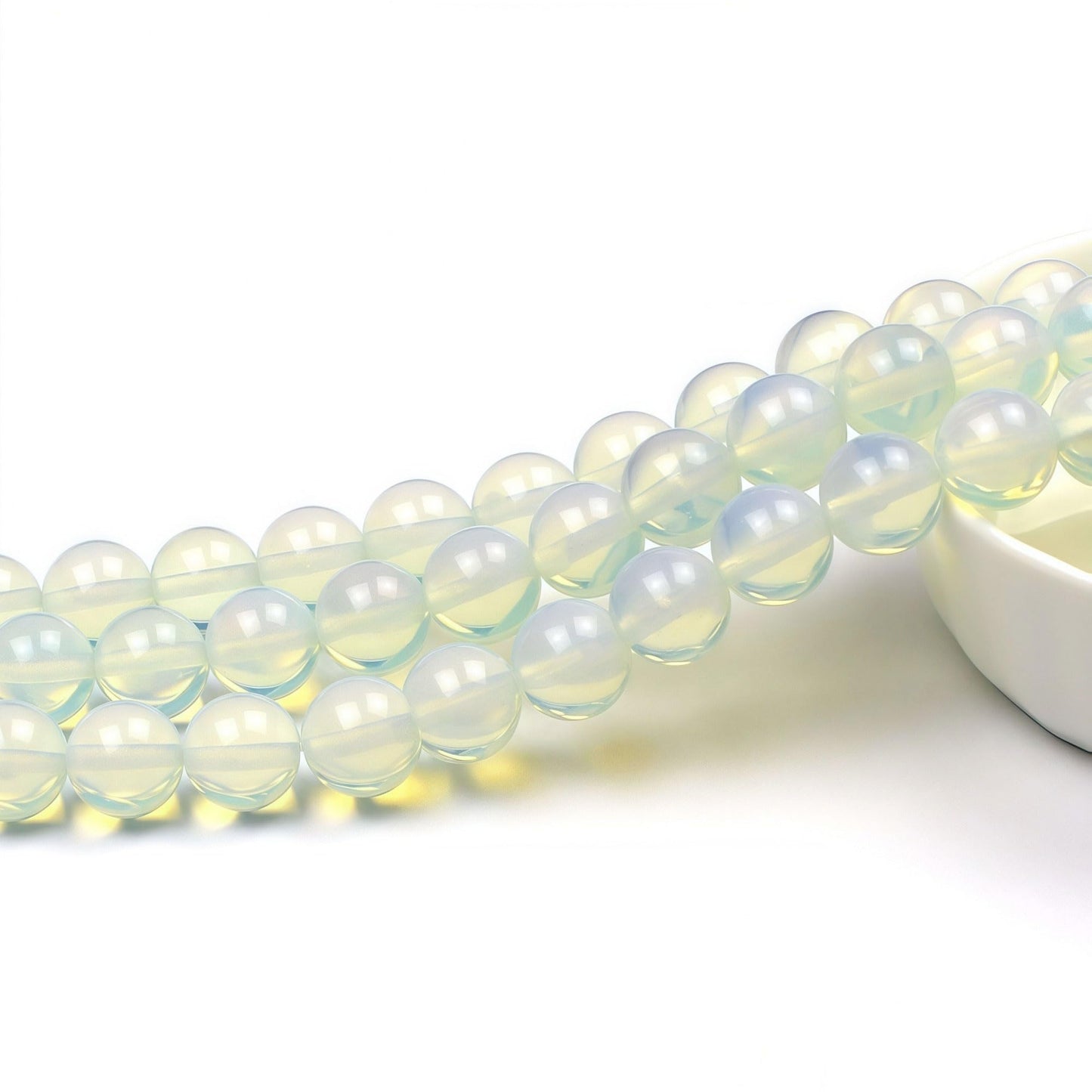 MJDCB Synthetic Opal Round Crystal Energy Stone Beads Healing Power for Jewelry Making (6mm)