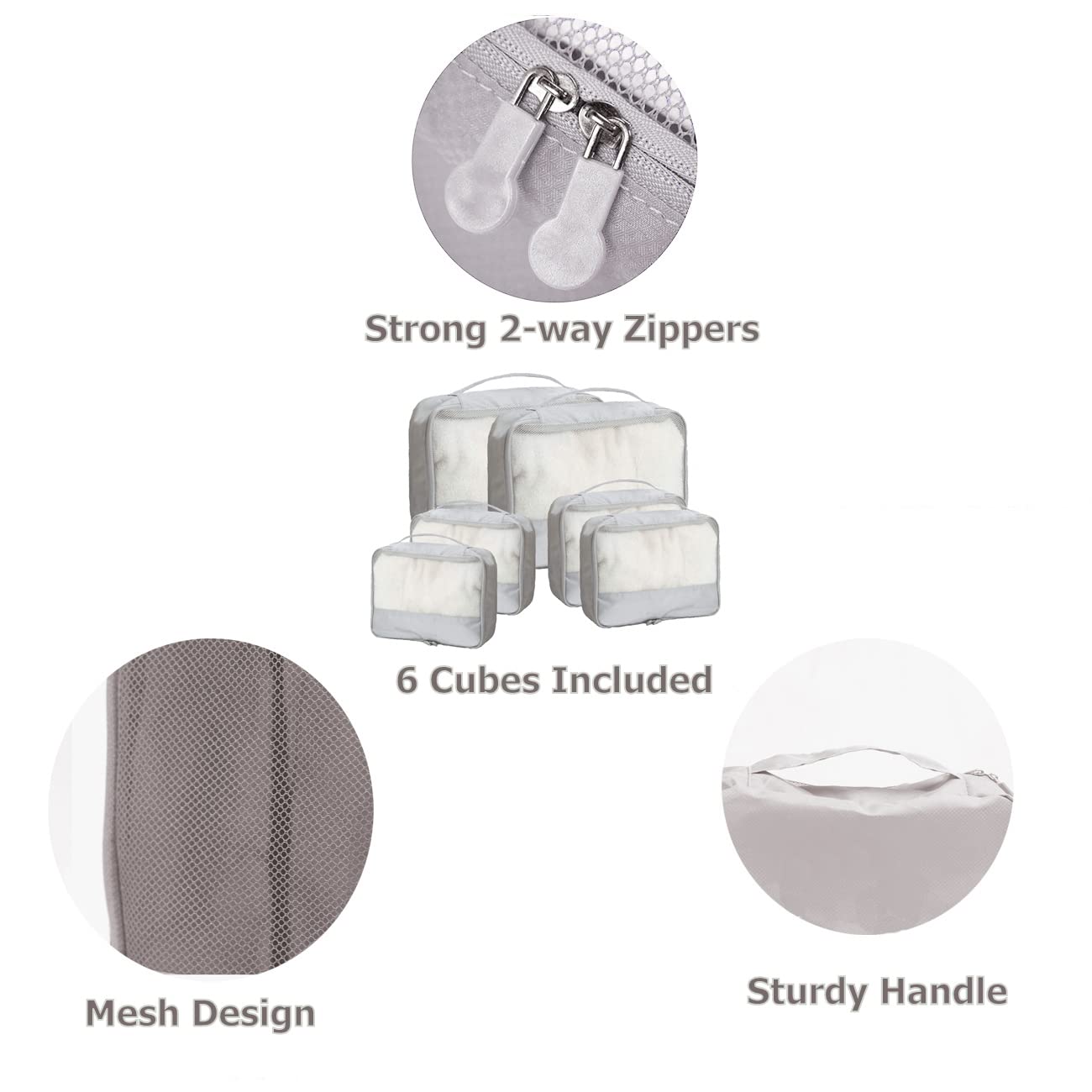 DoubleTrip Packing Cubes for Suitcases Carry on Luggage Organizer 6 Set Travel Accessories Lightweight Storage Bag Space Saver Clothes Pouch Large