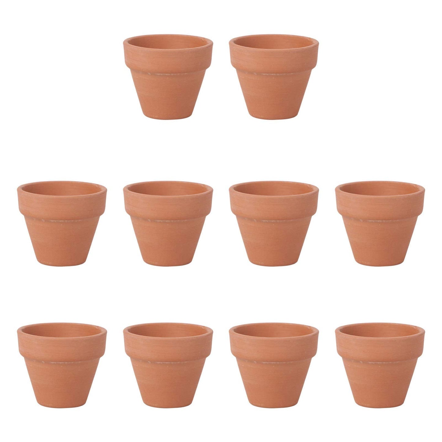 OUNONA 10Pcs Terracotta Pot Clay Ceramic Pottery Planter Cactus Flower Pots Succulent Nursery Small Pots (1.8 x 1.6 Inch)