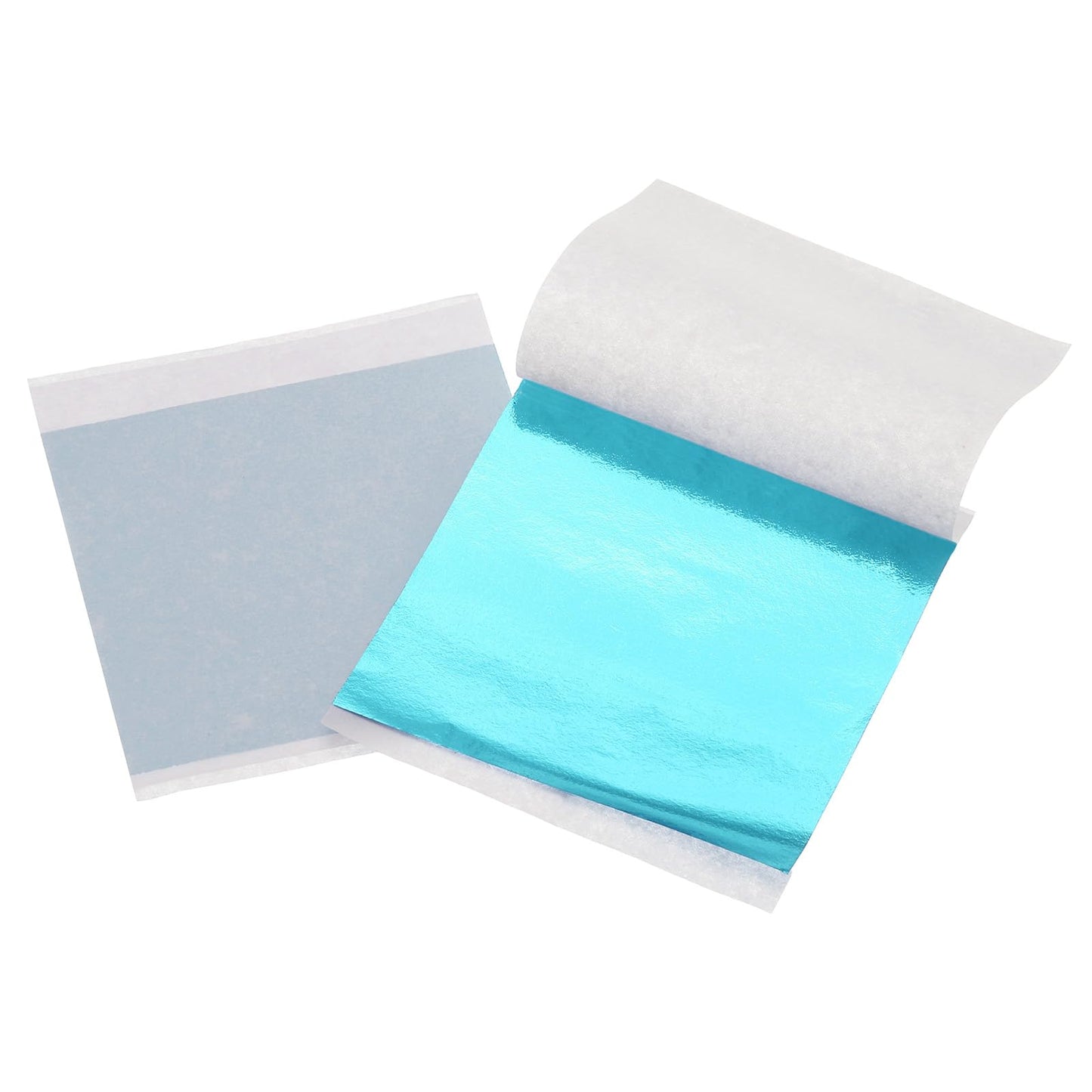 uxcell 200pcs Leaf Sheets, 3.5" x 3.5" Foil Sheets Paper Sheets for DIY Crafts Painting Nails Resin Furniture Decoration(Light Blue)