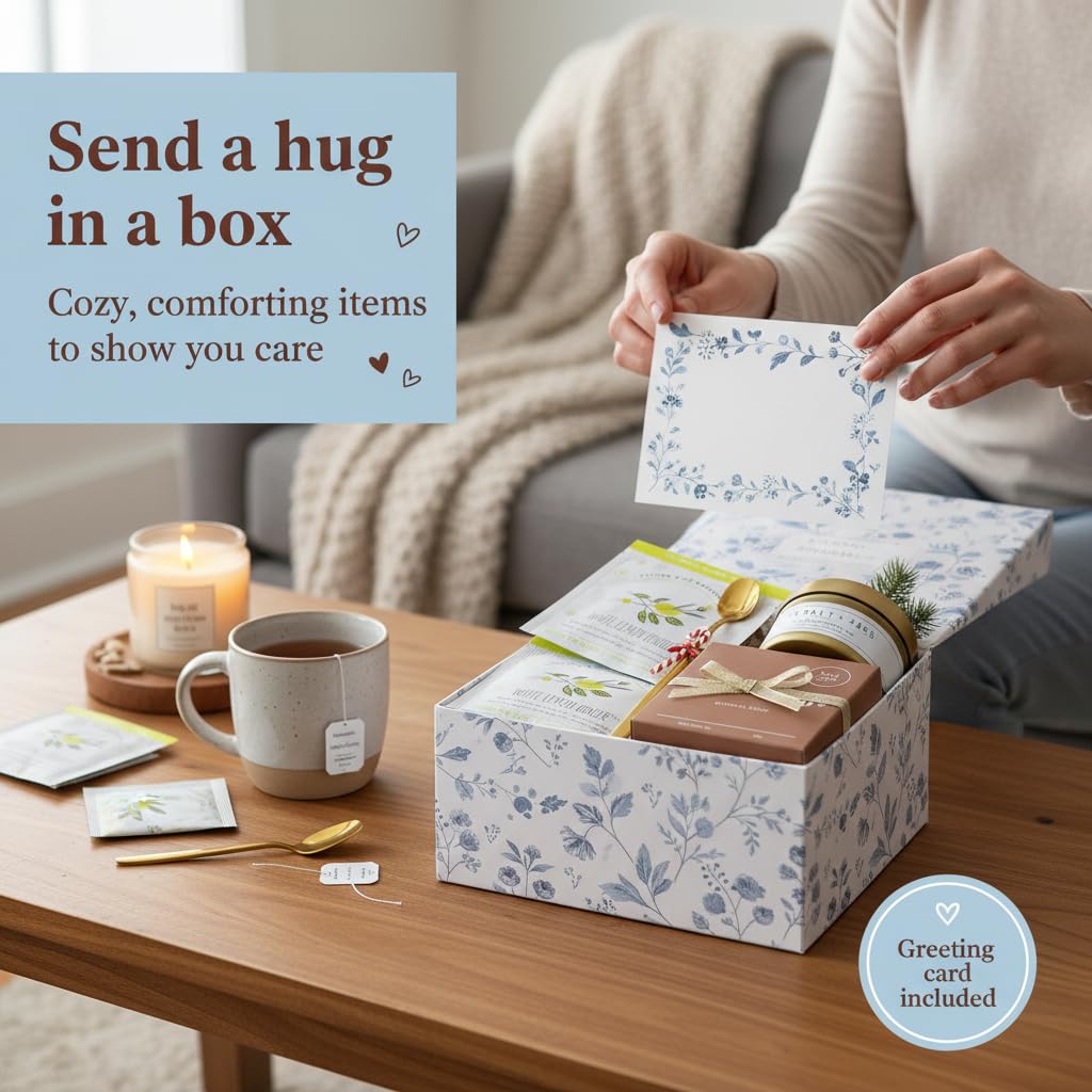 Unboxme Mini Healer Spa Gift Basket for Women – Self Care Gift Box & Wellness Care Package with Card, Relaxation Gift for Birthday or Get Well Soon