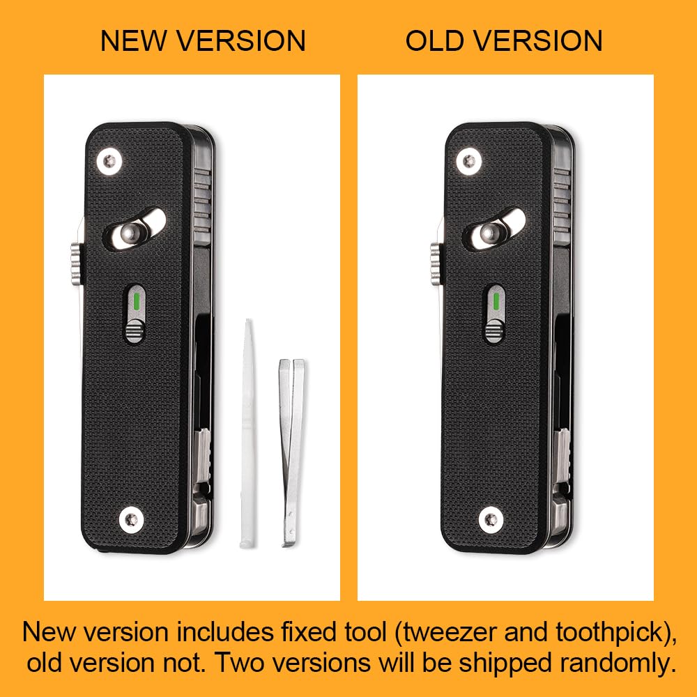 ROXON S503G 9 in 1 Mini Multi Tool EDC Pocket Knife Multitool with G10 Handle,Scissors,Screwdriver,Threader,Awl, Flat Screwdriver,Ruler,Tweezers for Outdoors Fishing Camping,Gifts for Men