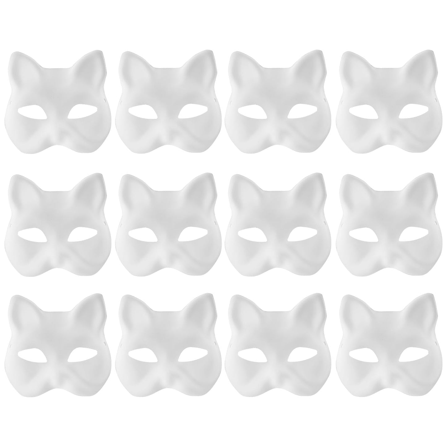Yookat 12 Pieces Paper Art Masks White Craft Masks Paintable Paper Mask Mardi Gras Masquerade Mask