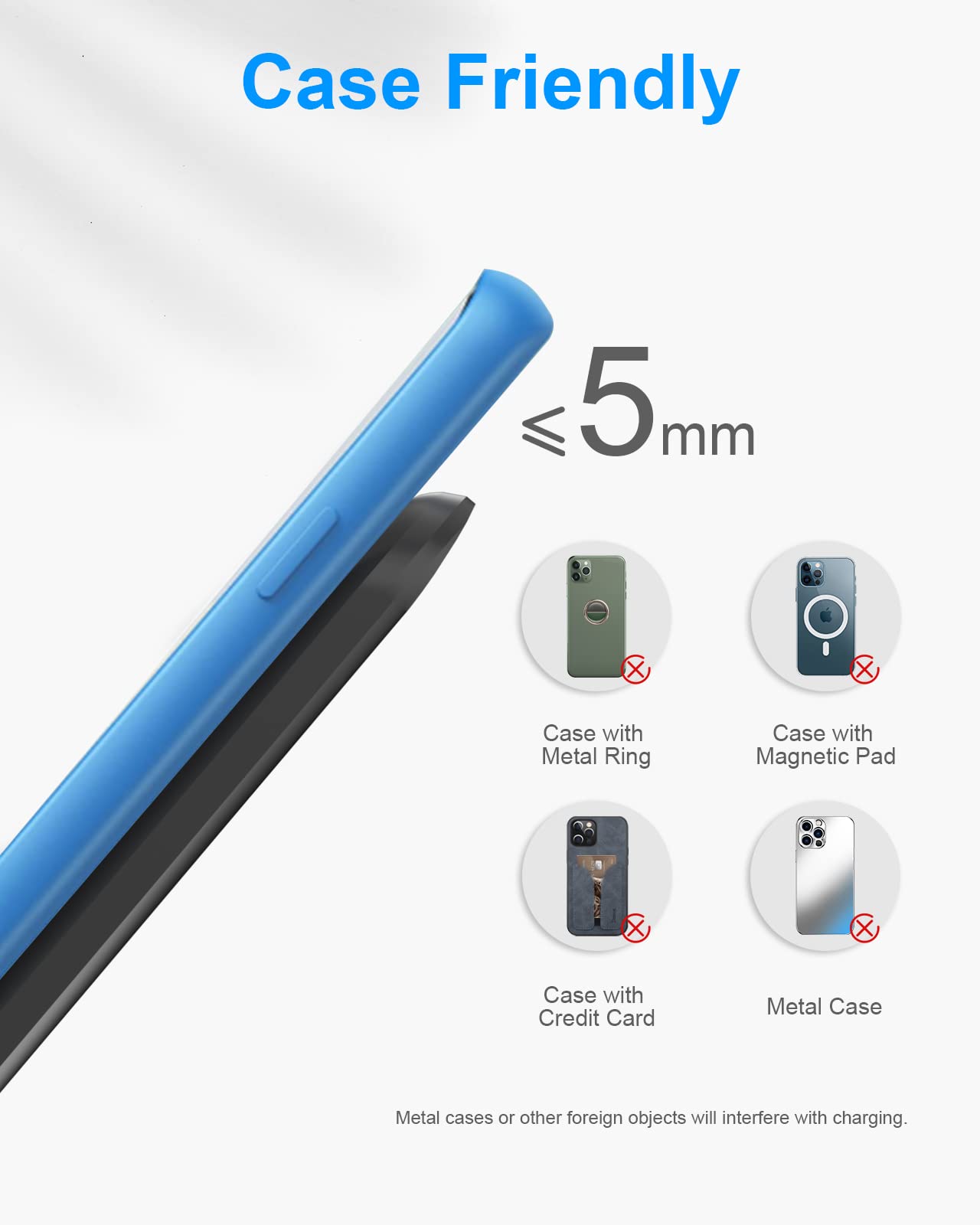 NANAMI Upgraded Fast Wireless Charger, Wireless Charging Stand Compatible with Samsung Galaxy S26/S26+/S25/S24/S23/S22/S21 & Phone Charger Dock for iPhone 17/17 Air/16/16 Plus/16 Pro/15/14/13/12
