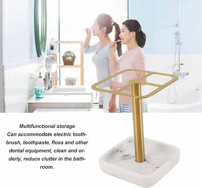 Electric Toothbrush Holder, 3 Slots Tooth Brushing and Toothpaste Holder 304 Stainless Steel Toothpaste Organizer Space Saving Toothpaste Storage Stand for Bathrooms Countertop