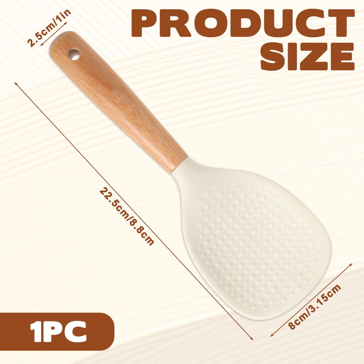 White Standing Silicone Rice Spoon Paddle, Non-stick Silicone Rice Spoon Household Rices Shovel Heat Resistant Anti-scalding Durable Rices and Potato Server Spoons(White)