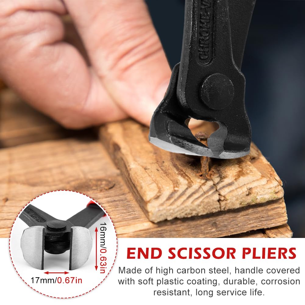 5Pcs Upholstery Staple Remover Tools Set with Nail Puller Pliers End Cutting Pliers Staple Puller Tack Lifter Fastener Remover for Furniture Floor Wall Car Photo Frame