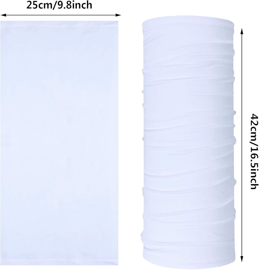 Geyoga 8 Pieces Winter Face Mask for Men UV Protection Mask Sunscreen Breathable Windproof Neck Gaiters Scarf Fishing Cycling Running (White)