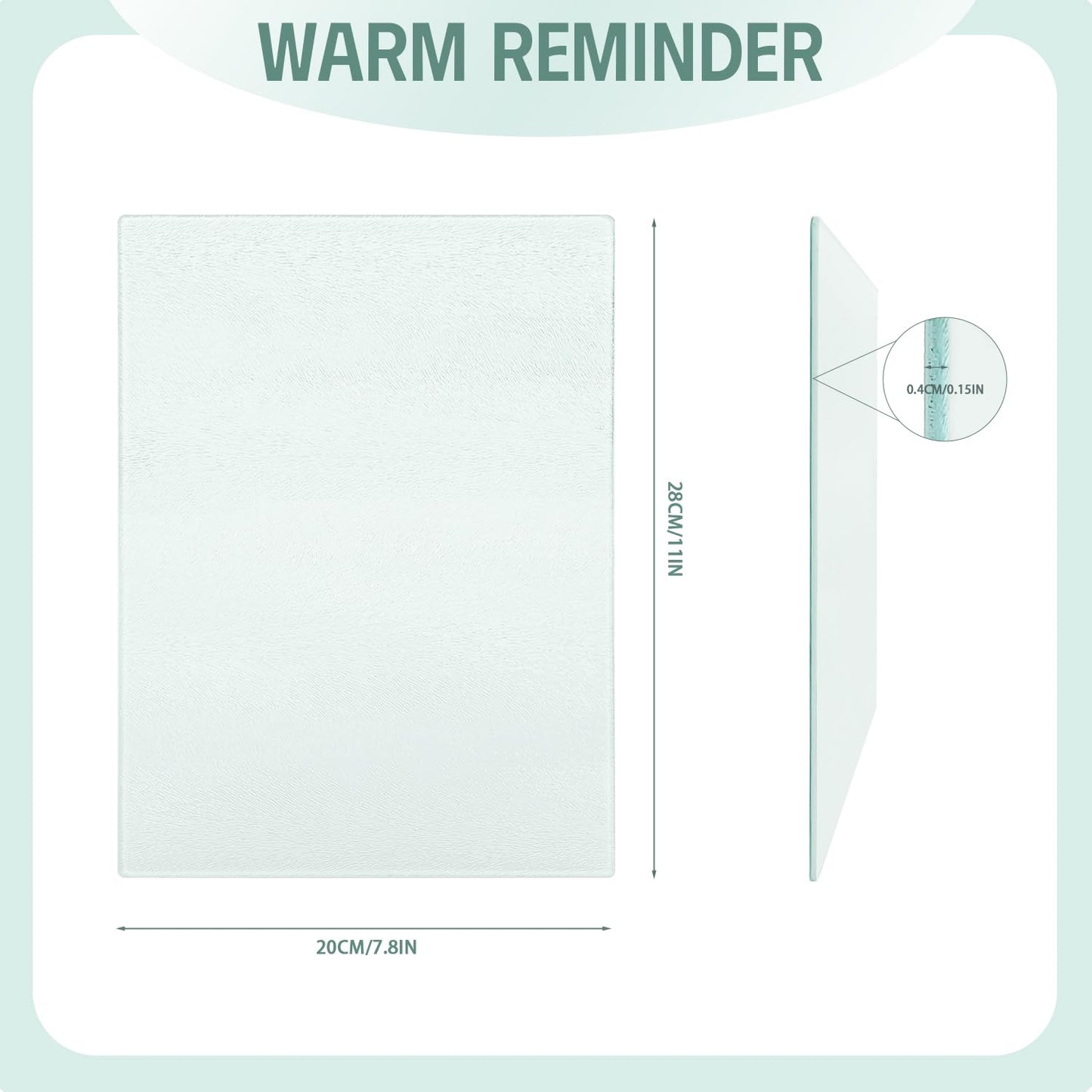 10 Pack Sublimation Glass Cutting Boards Blank Sublimation Tempered Glass Cutting Boards Anti Slip Cutting Board DIY for Heat Press Machine(11 x 8 Inch)