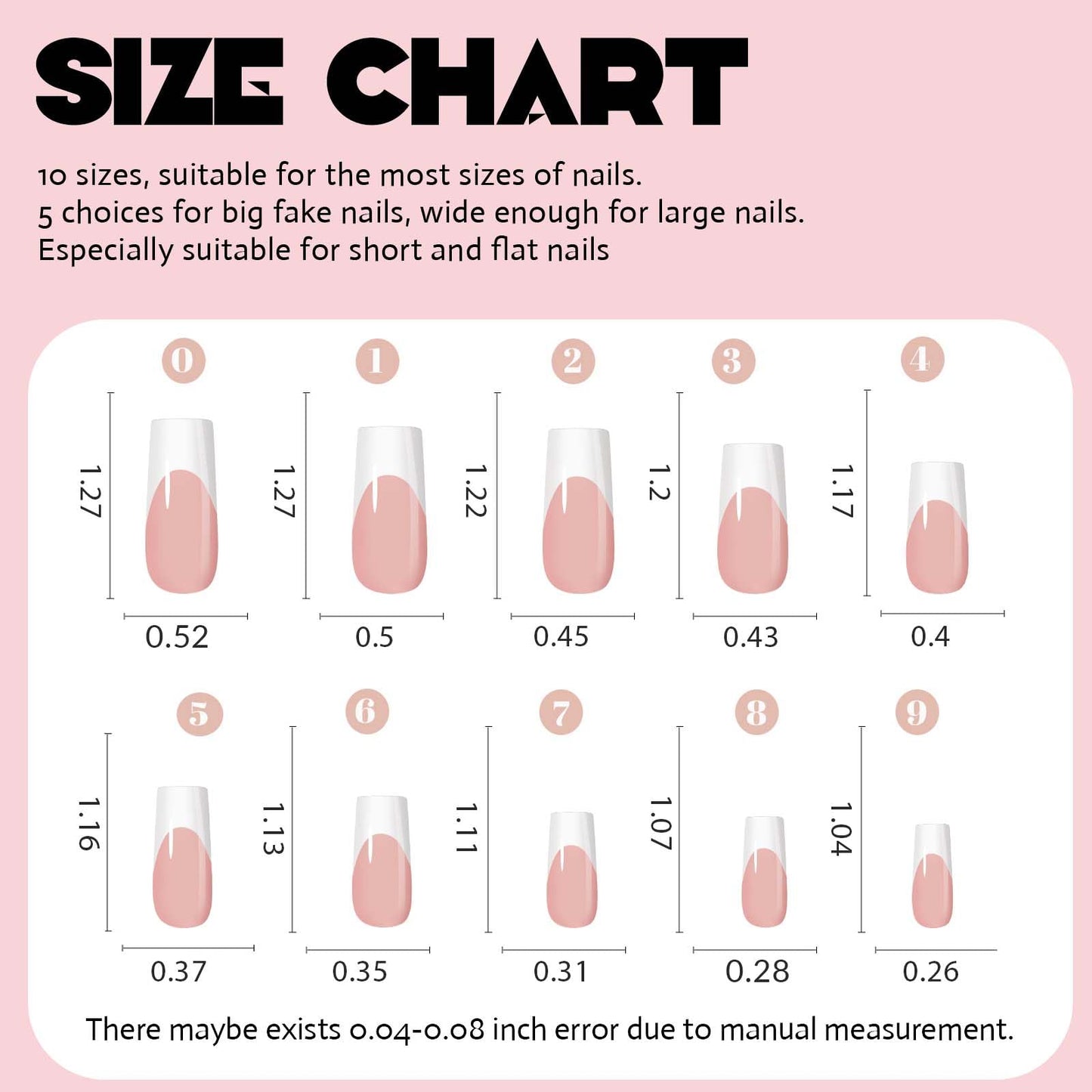 120 pcs French Tips Press on Nails Long Square Fake Nails White Tips False Nails Full Cover Acrylic Glue on Nails Coffin Nail Press ons with Adhesive Tabs for Women Manicure 12 Size