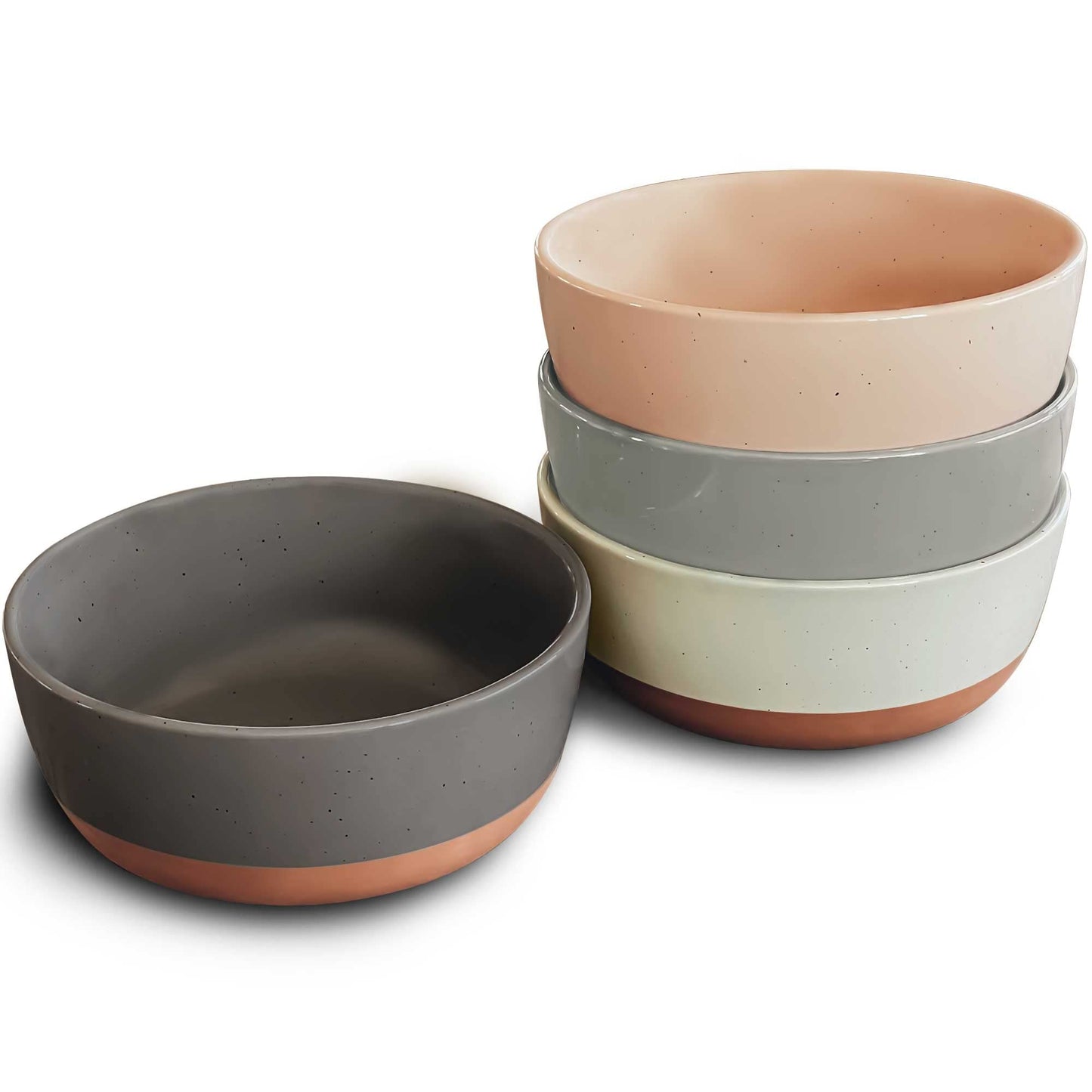 Set of 4 Porcelain Bowls, 25oz - Microwave, Dishwasher & Oven Safe for Soup, Cereal, etc.