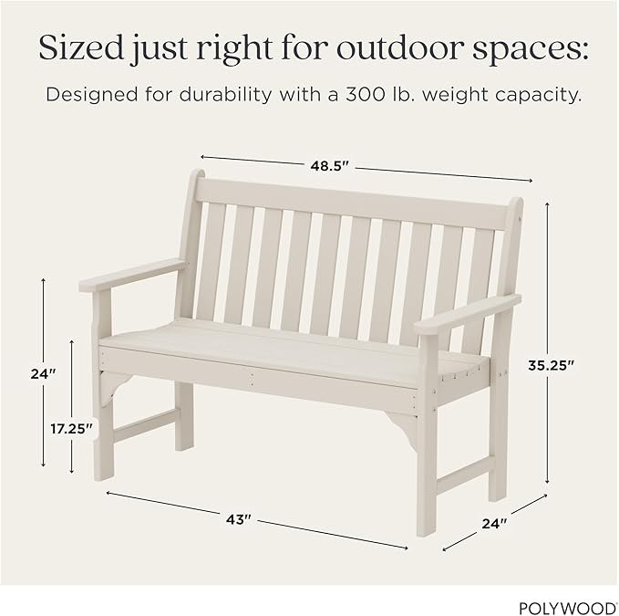 POLYWOOD Vineyard 48-Inch Bench, Sand