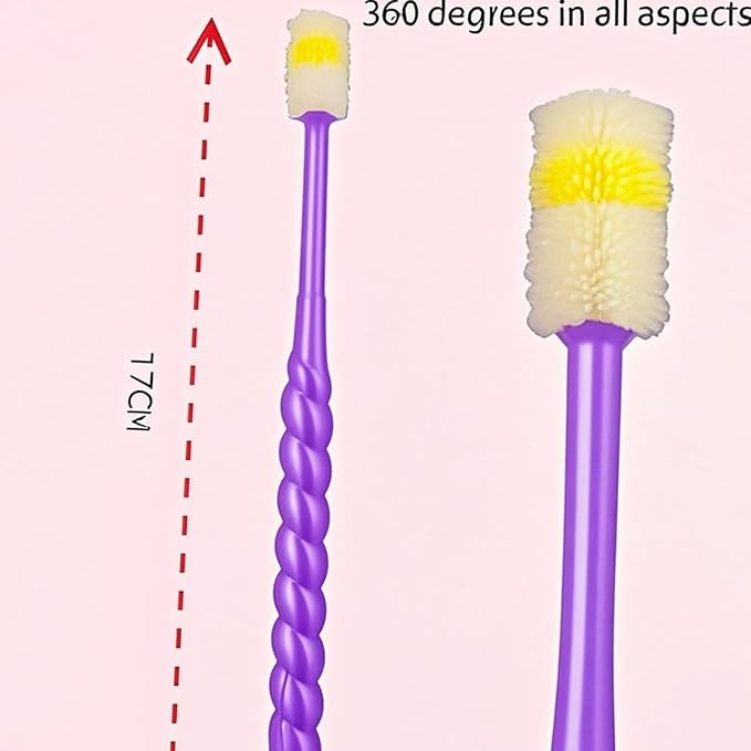 2 PCS Chemotherapy Must Haves for Women Chemotherapy Must Have Toothbrush for Sensitive Mouths Comfort Items Chemo Patients Spinning Toothbrush Oral Support Care Package (Purple)