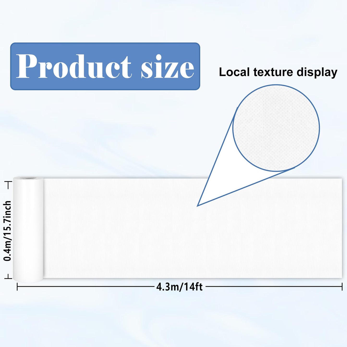 White Bulletin Board Roll Reusable Waterproof Erasable Bulletin Board Wrinkle Resistant Poster Non-Woven Fabric Bulletin Board Roll for Classroom Decor Wrap Crafts DIY Crafts 15.7" x 14ft