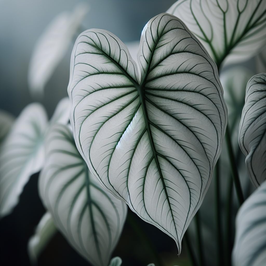 10 White and Green Caladium Bulbs for Planting - Aaron Caladium - Perennial Hosta, Elephant Ears, Fancy (10 Bulbs)