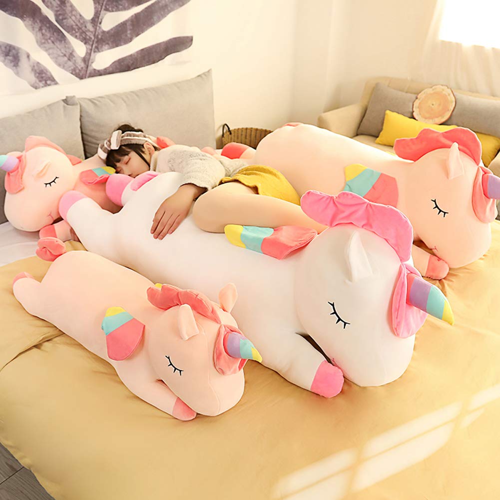 hitoshe Unicorn Stuffed Animal, Soft Unicorn Plush Hugging Pillow Toy Gifts for Kids (White, 31.4 in)