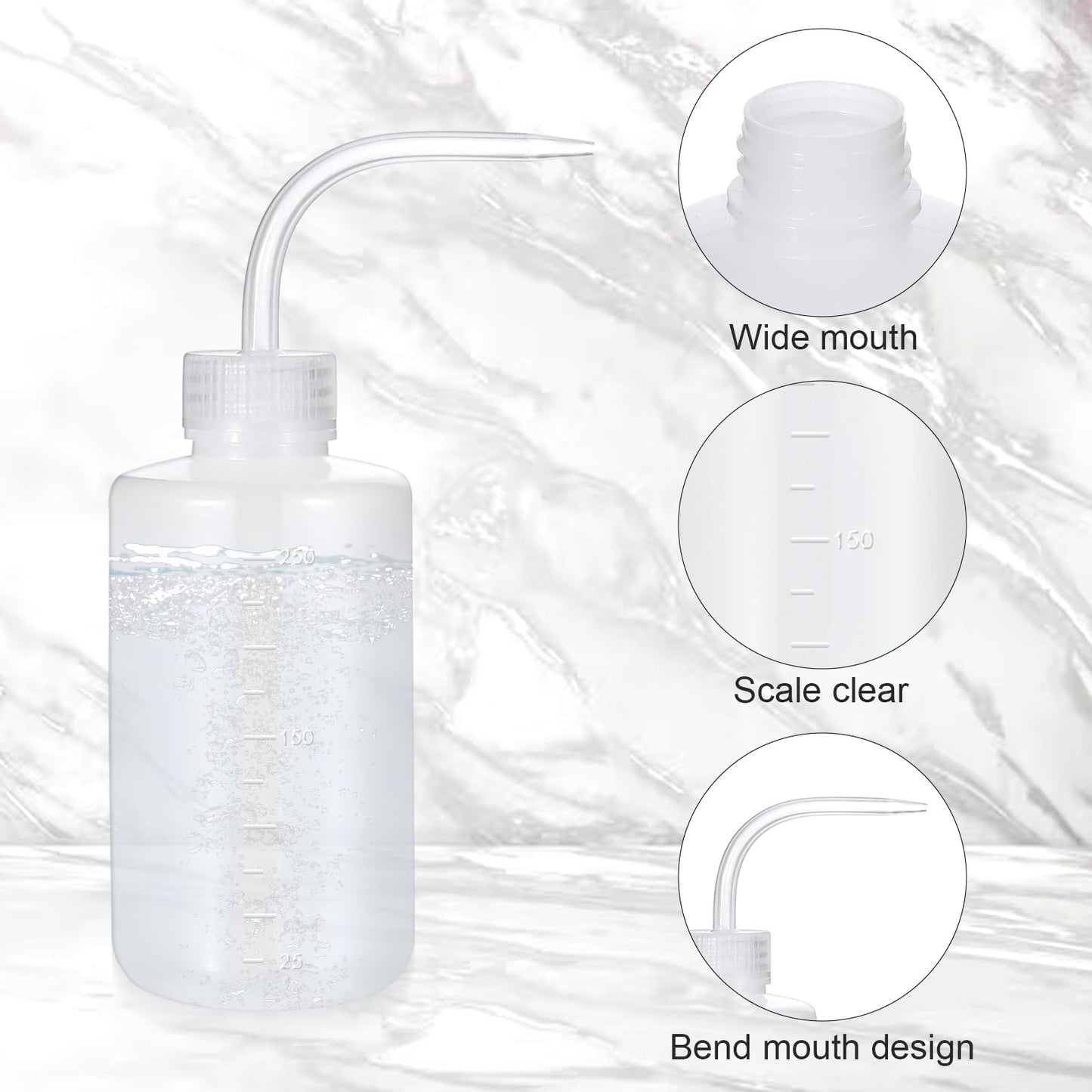 12 Pcs 250ml Plastic Safety Wash Bottles, 8oz, Multipurpose: Watering Plants, Cleaning Tools, Labware, Experiments Ustils
