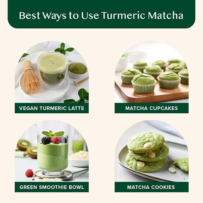 VAHDAM,Turmeric Matcha Green Tea Powder (25 Cups/1.76oz) With Curcumin - Pure Japanese Matcha Powder With Indian Turmeric Powder | Delicious Matcha Latte
