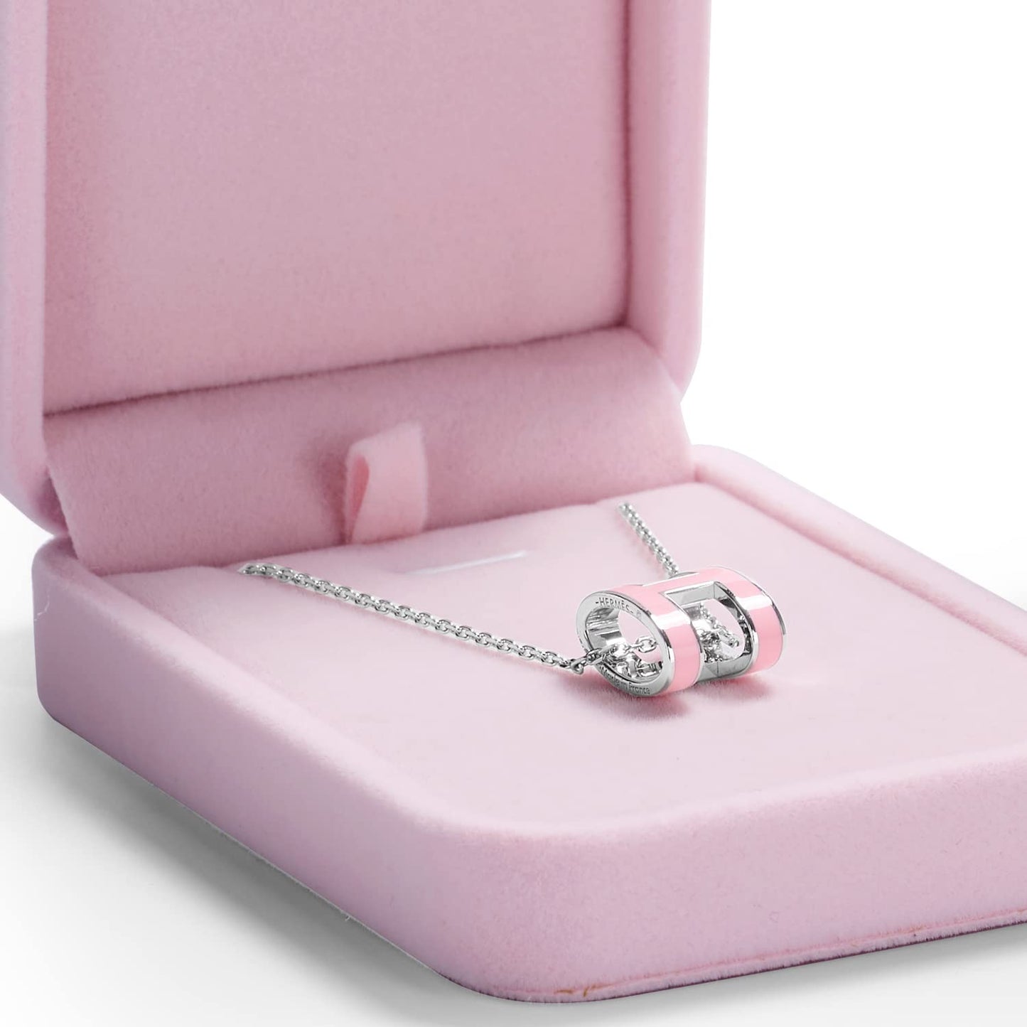 Oirlv Luxurious Velvet Necklace Storage Box Pendant Gift Case Jewelry Display Box for Anniversary Propose Christmas