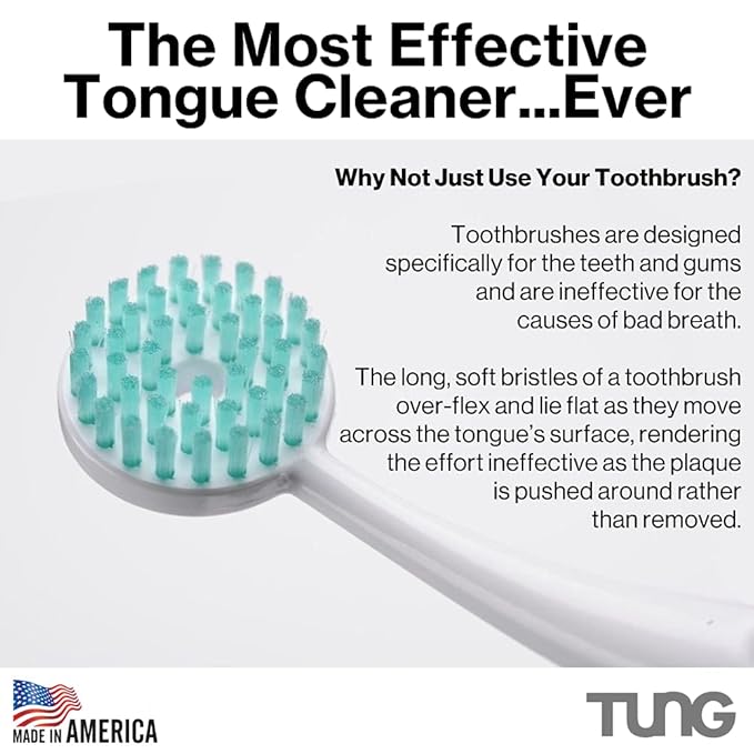 TUNG Tongue Gel, Natural Mint Blast Tongue Cleaner Paste, Bad Breath Odor Eliminator, Halitosis Defense, BPA Free, USA Made (2-PACK)