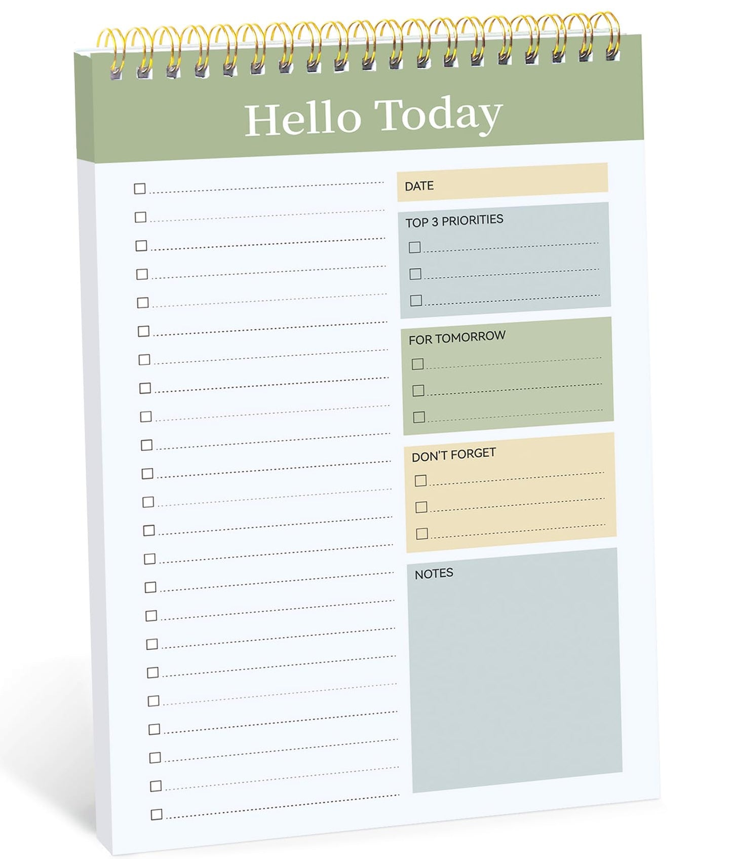 Taja To Do List Notepad - To Do List Notebook for Work with 52 Sheets, 9.8" x 6.5", Undated Daily Planner Perfect for Daily Tasks and Goal Setting, Notepad Suitable for Office, Home & School - Green