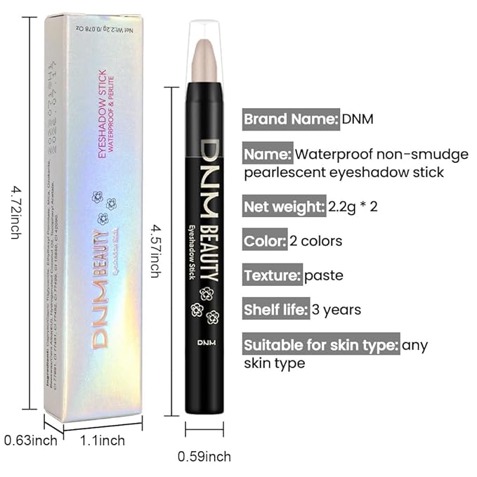 evpct 2Pcs Cream Eyeshadow Sticks Set for Eyes Waterproof, Bronze Shimmer Matte Eye shadow Stick Pencil Pen Bulk sombras en crema para ojos 20+20