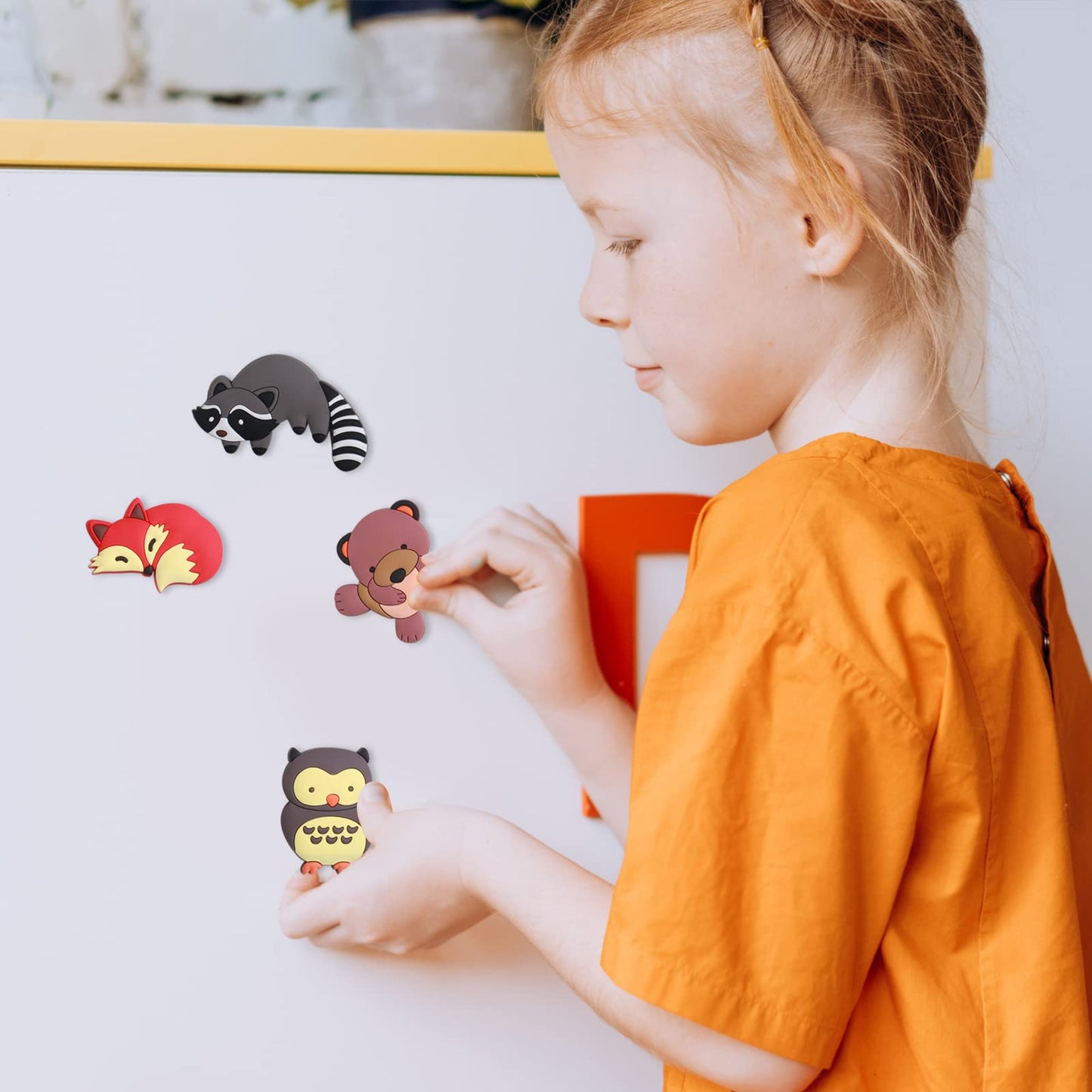 SUPINEEDO Fridge Magnets for Toddlers, Refrigerator Magnets for Kids Full Back Magnetic Rubber Educational Toy Baby Magnet Gift Cute Animal Magnet 10 Pieces