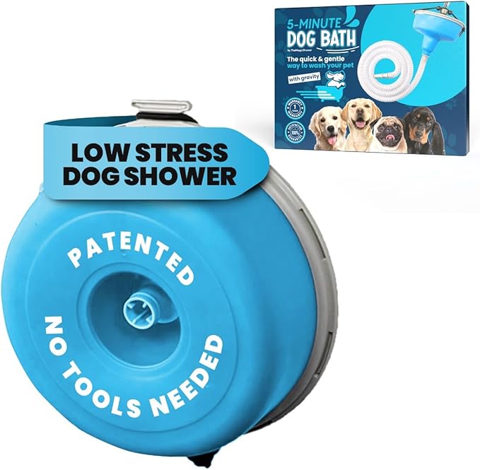 5-MinutePetBath Dog Bath Hose Attachment - Shower Head Accessory for Dog Washing - Low Stress Pet Shower - Portable Wash Station for Grooming, Rinse & Cleaning - Attachable Bathing Essential - Green