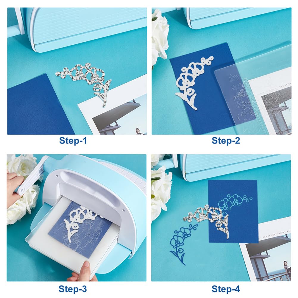 UNICRAFTALE 12pcs Long Flower Arrangement Cutting Die for Card Making Reusable Carbon Floral Theme Embossing Stencils Template Die Cut for DIY Scrapbooking Album Craft Decor 8.27x9.65Inch