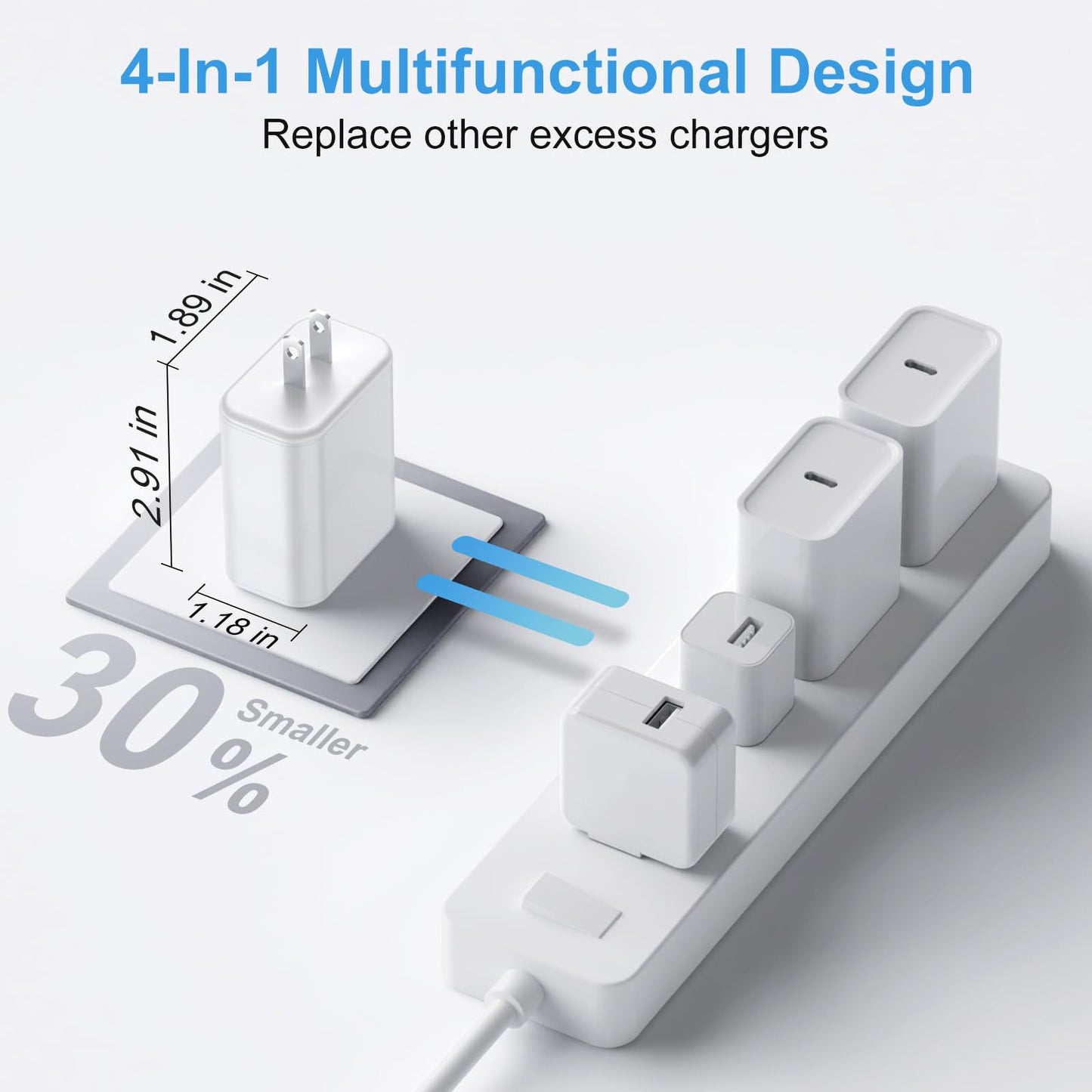 USB C Charger Block,40W USB C Charger Cube,3 Pack Type C Chargers Block,Fast Charging Plug Dual Port PD+QC Charging Cube for iPhone 16 15 14 13 12 11 Pro Max XS,iPad, Samsung Phone,Tablet