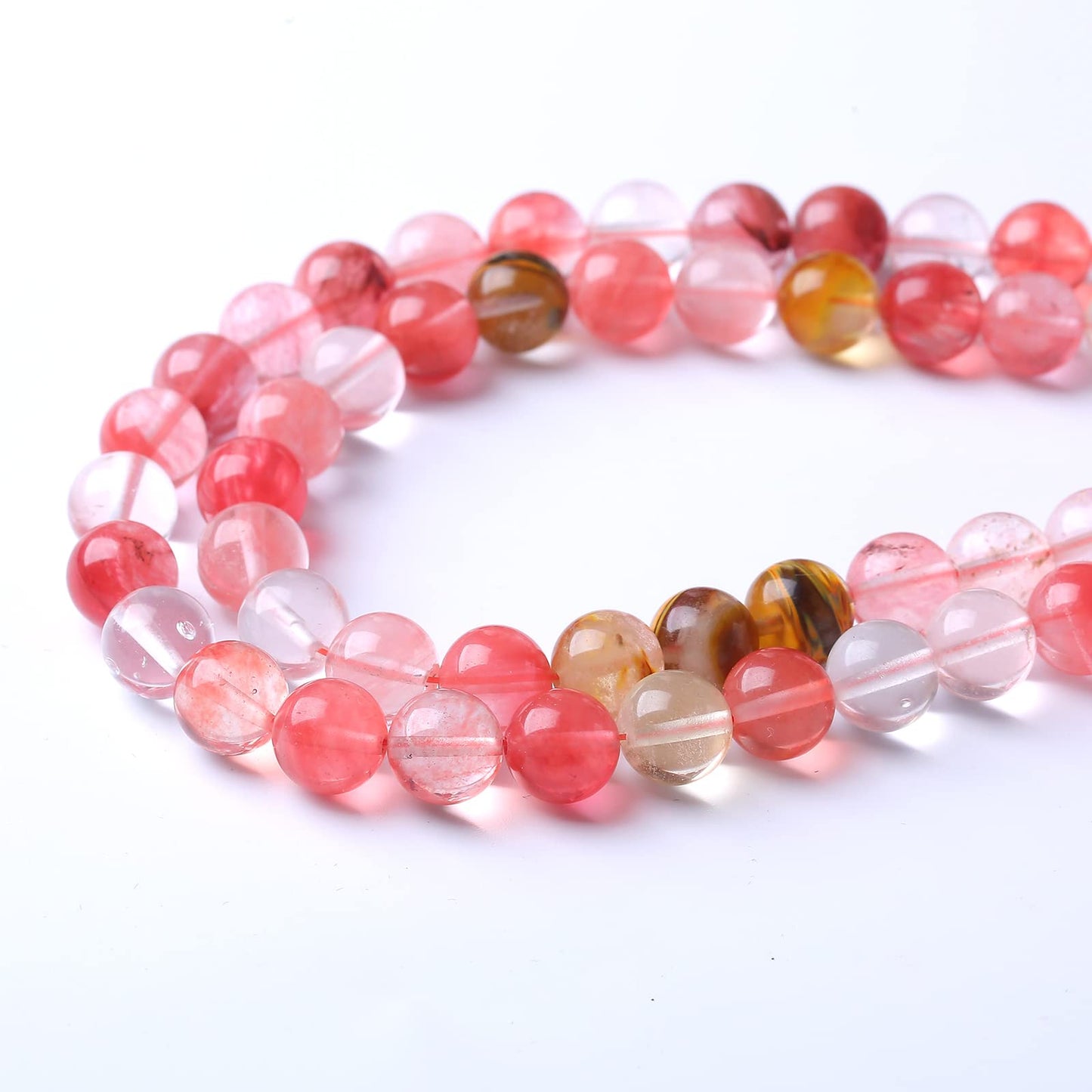 60PCS 6MM Watermelon Tourmaline Stone Beads Natural Gemstone Bead Crystal Healing Energy Jewelry Making DIY 15 inches