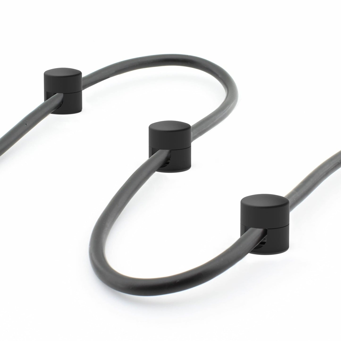 ICONIT Cable Anchors for Desk Organization Black | Premium Aluminum Cord Organizers | Charger + Cable Management Clips for Home & Office | Stylish, Sturdy, & Functional | (3 Pack)