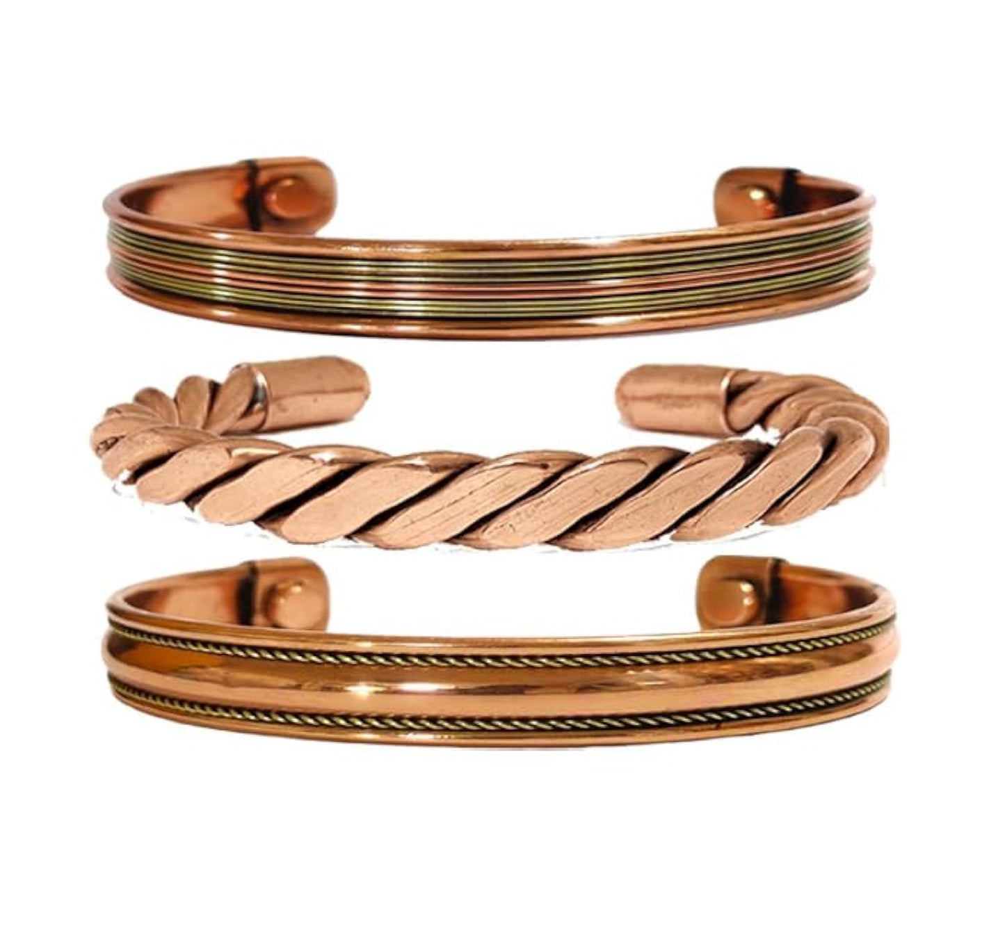 Sawcart Copper Bracelet Magnetic Pure Copper Therapy Effective & Natural Relief Cuff for Women's & Men's (Model 5)