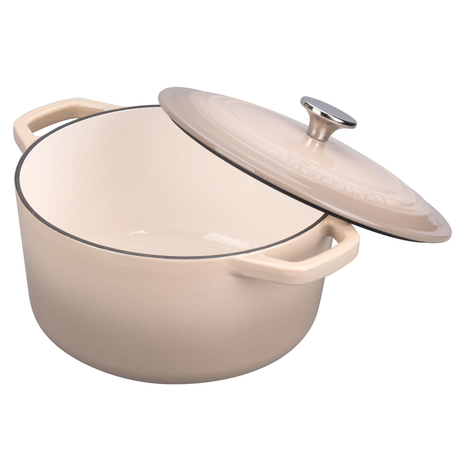 VORRINGARD Enameled Cast Iron Dutch Oven Pot with Lid, for Bread Baking, Round Bread Oven- include Sourdough Bread Baking Supplies Set, 4.5QT, Latte