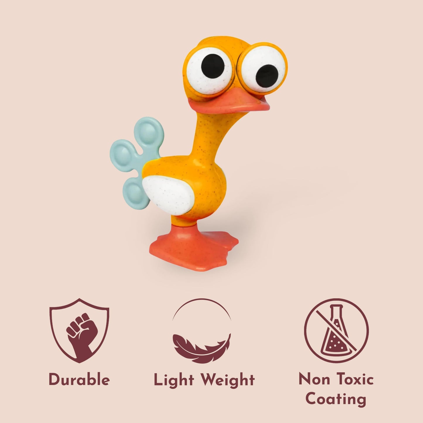 Tolo Crazy Eyed Bird | Interactive Toy for Babies 3+ Months | Movable Eyes, Clicking Head & Feet, Rattling Body, Squeaking Wings | Teething Relief & Developmental Play