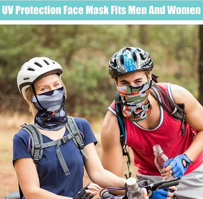 Sun Protection Face Mask Neck Gaiter - 9 Pack Breathable UV Protection Scarf for Men & Women, Hiking, Cycling, Fishing