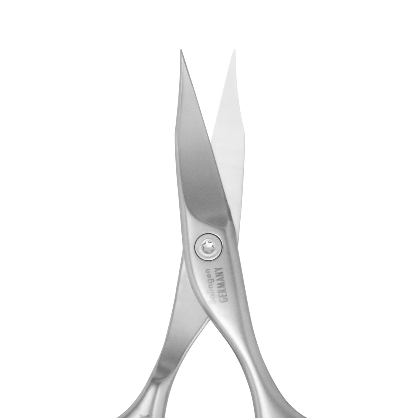 GERMANIKURE Nail and Cuticle Scissors - FINOX Stainless Steel Professional nail scissors for nail tips - nail scissors curved Manicure Tools in Leather Case - Ethically Made in Solingen Germany - 4702