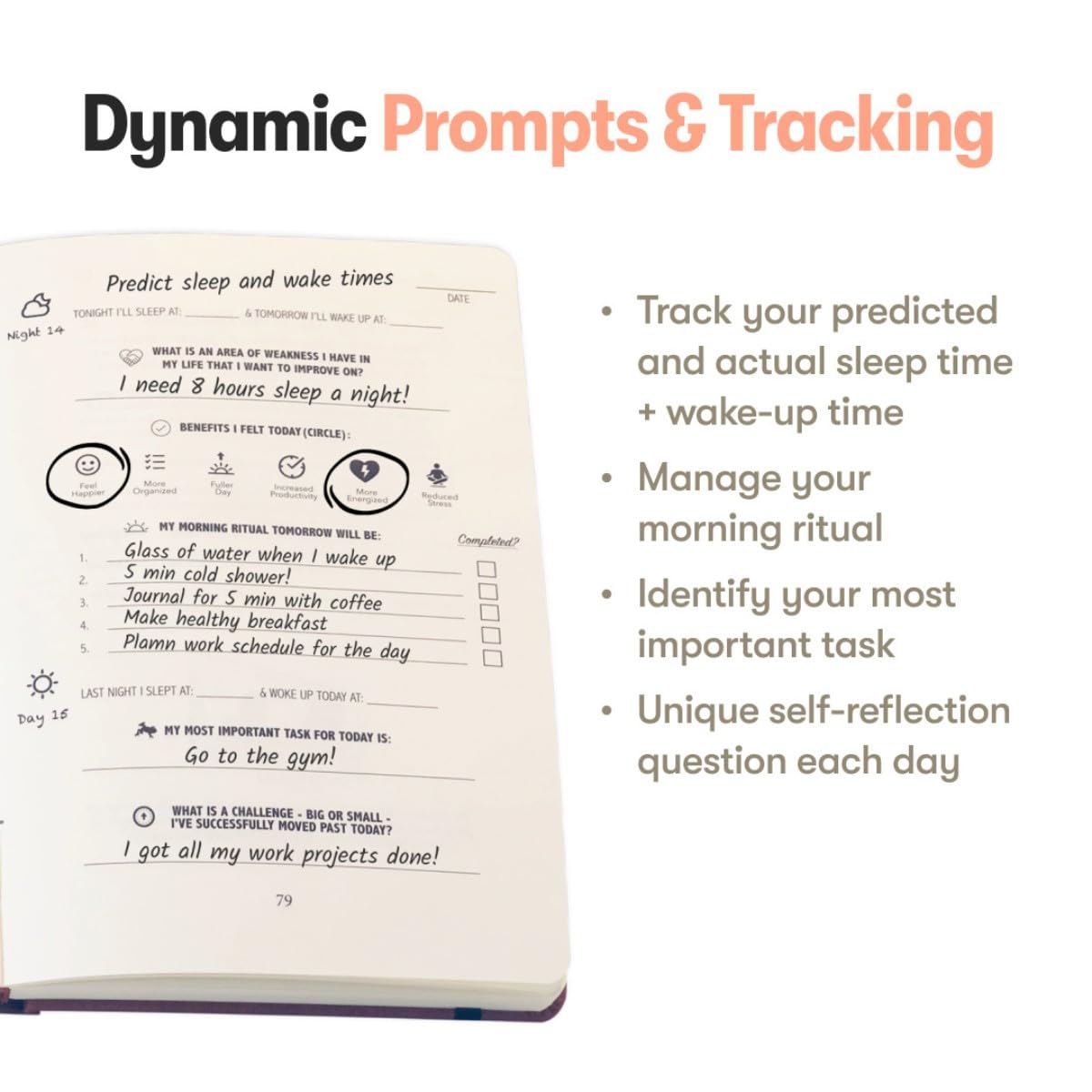 The Morning Sidekick Journal - Habit Tracker Journal! A Guided Journal for Morning Routines. A Science Driven Daily Journal with Prompts for Healthy Life Habits. Wellness Journal for Women and Men.