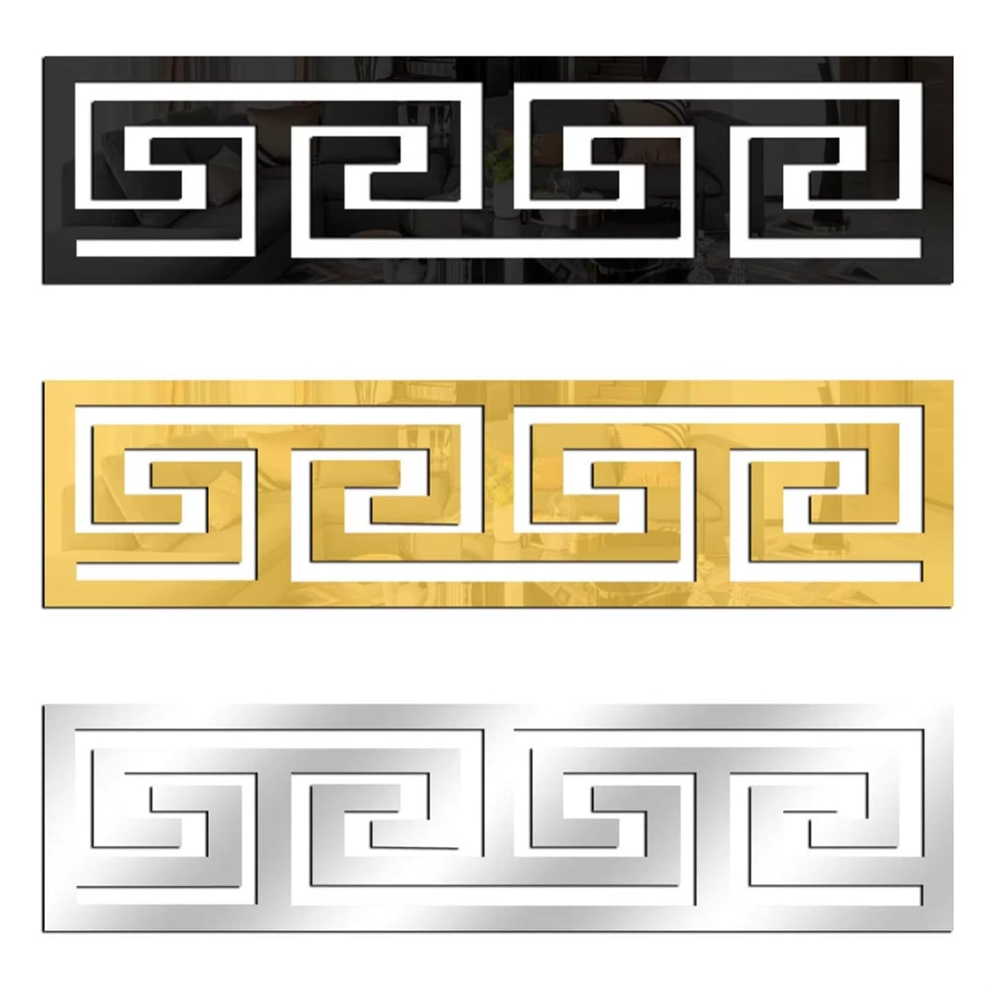 MACGIKMIRO 12 Pcs Geometric Shape DIY Acrylic Wall Stickers Removable Adhesive Wall Mirror Decor for Living Room Home Background (Gold)