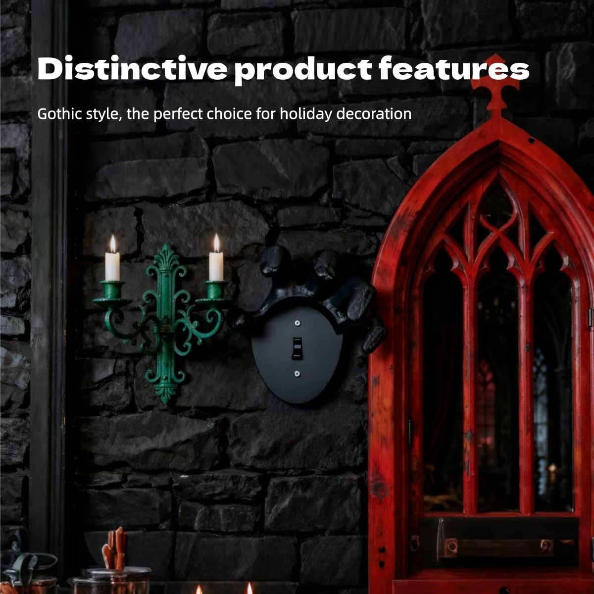 Gothic Light Switch Covers，funny light switch cover ，3D Material Wall Panel Cover，Suitable for bedroom, living room, kitchen Halloween decorations