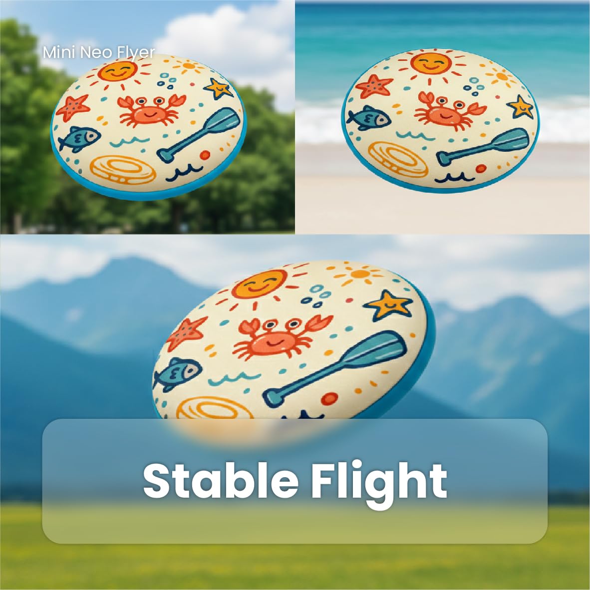 Soft Flying Disc Toy, Mini Lightweight SBR Foam Flyer, Flexible Safe Catch Frisbee for Indoor Outdoor Play (A)