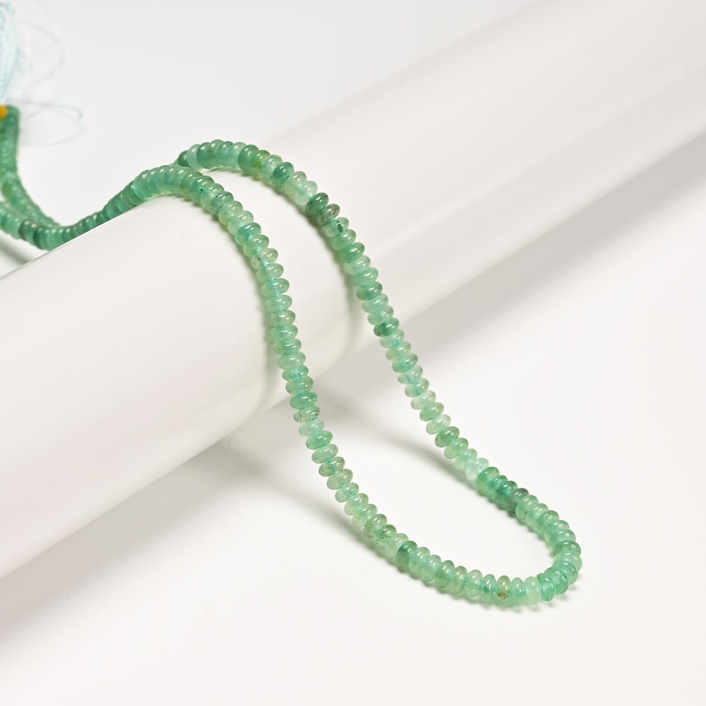 ICAI 2x4mm Natural Rondelle Beads – Loose Gemstone Spacers for DIY Jewelry Making (Green Aventurine)