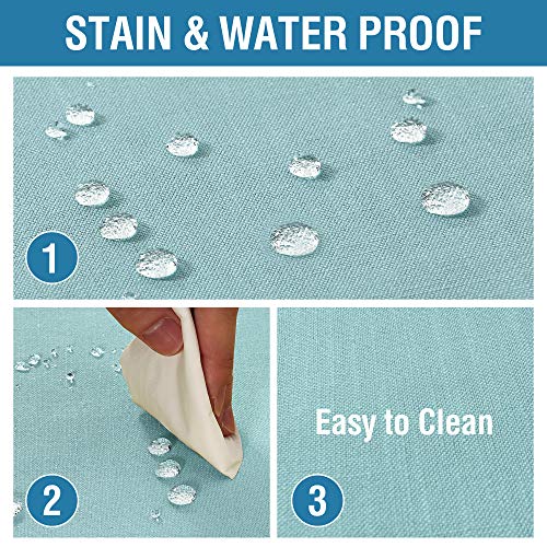 H.VERSAILTEX Linen Textured Table Cloths Round 60 Inch Premium Solid Tablecloth Spill-Proof Waterproof Table Cover for Dining Buffet Feature Extra Soft and Thick Fabric Wrinkle Free, Aqua - color: Aqua, size: 60" (Round)
