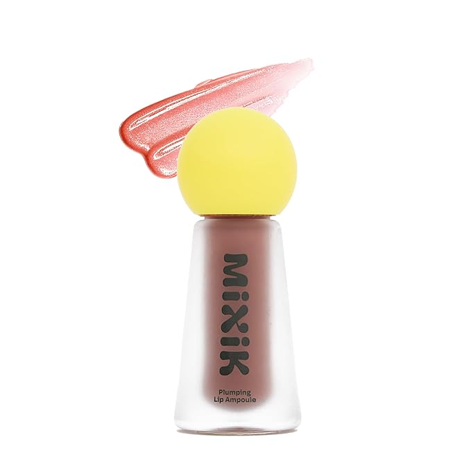 MIXIK Plumping Lip Ampoule, Hydrating Lip Gloss Plumping Ampoule made with Shea Butter & Argan Kernel Oil leaving Lips Plump, Smooth and Glossy, promotes Vibrant High-Gloss Plump Lips (Mauve Plump)