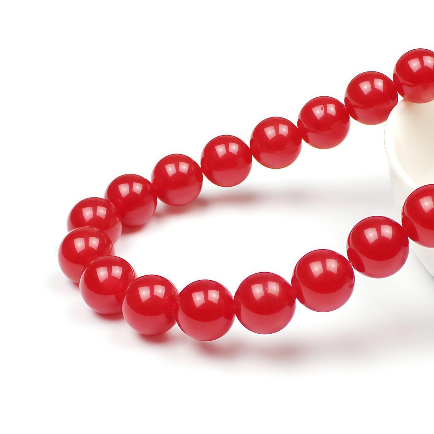 MJDCB Natural Red Jade Round Loose Beads for Jewelry Making DIY Bracelet Necklace (6mm)