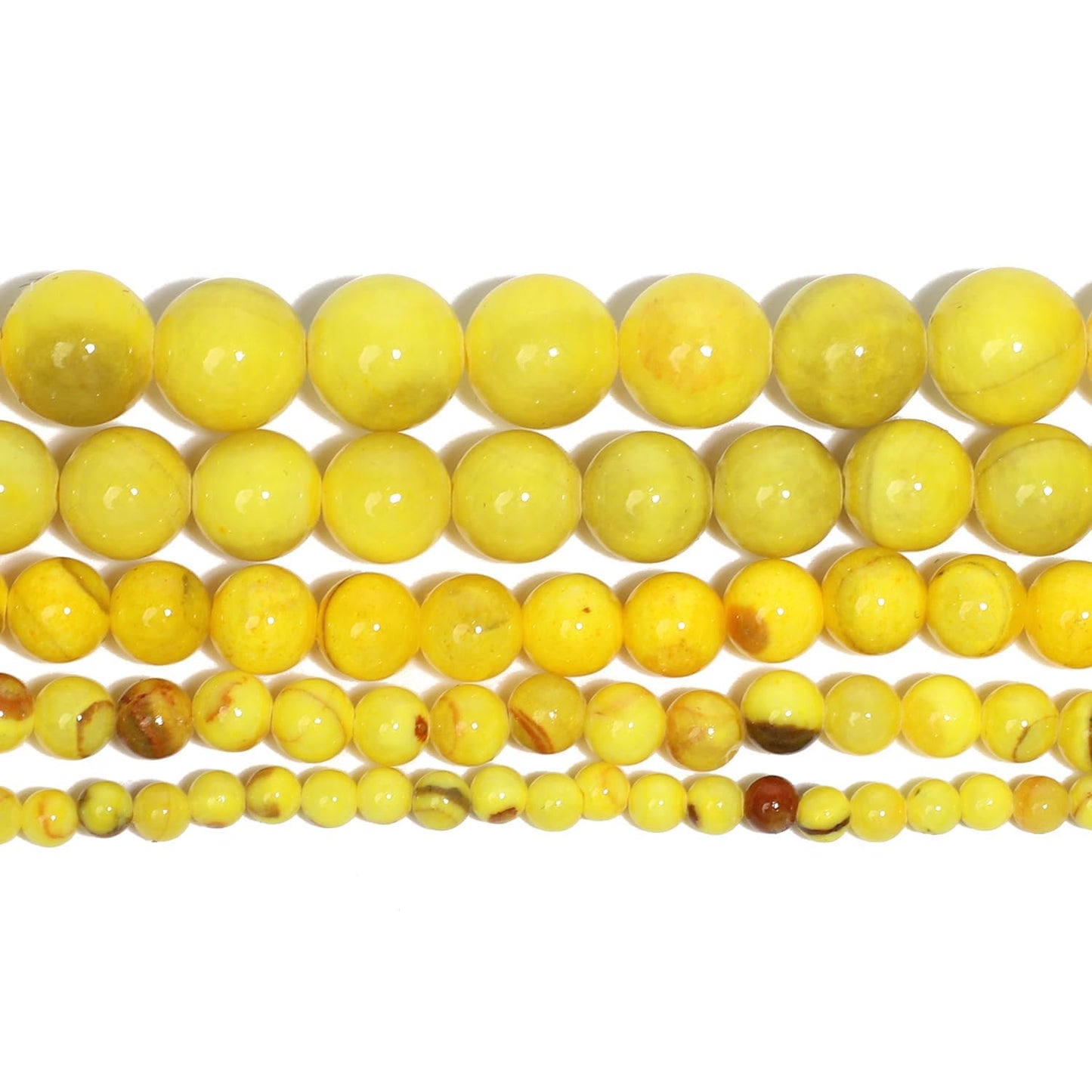 Yochus 60pcs 6mm Yellow Persian Jade Energy Healing Round Bulk Gemstone Beads for Jewelry Making Bracelet Necklace Earring DIY