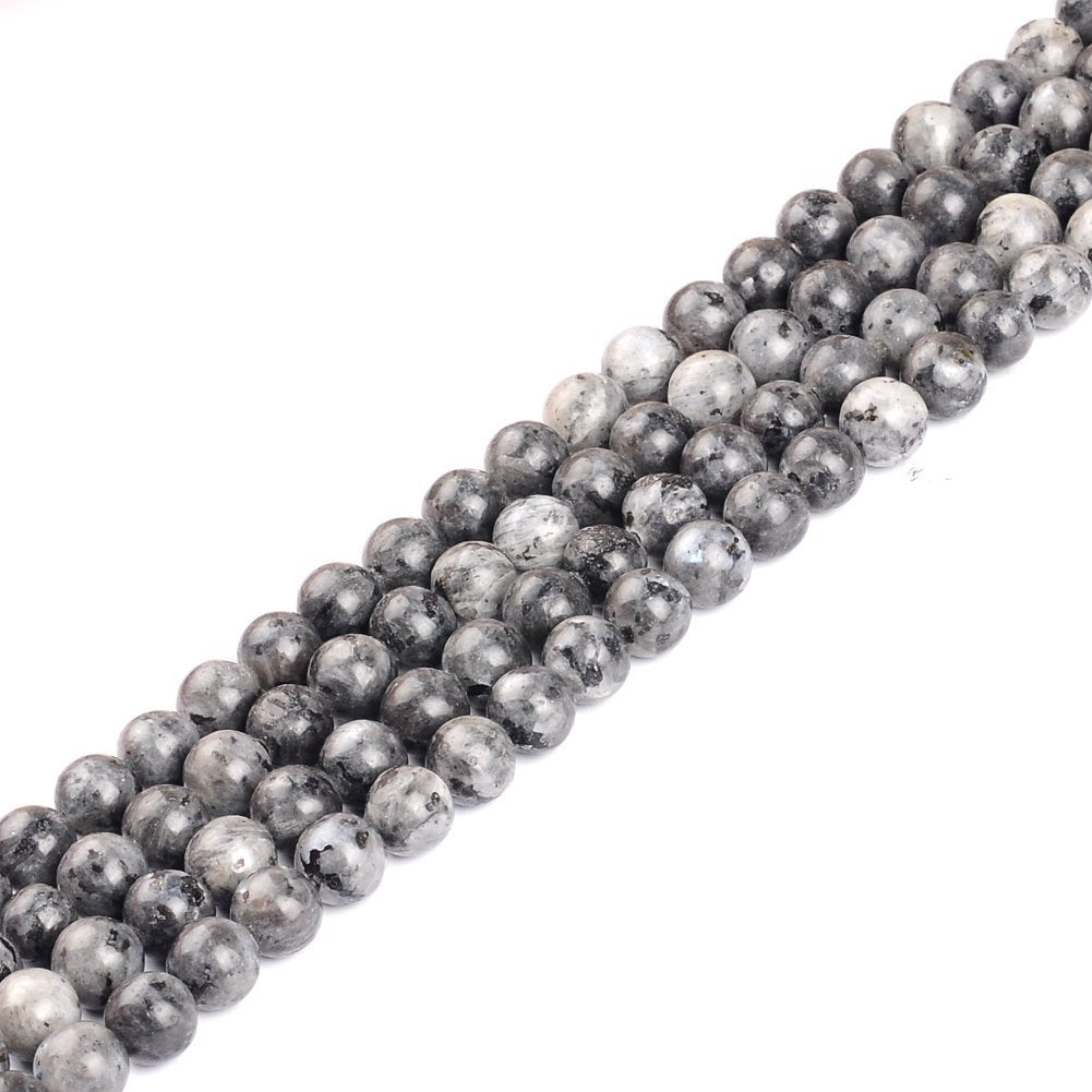 6mm Natural Larvikite Black Labradorite Gemstone Round Loose Beads for Jewelry Making (58-62pcs/strand)