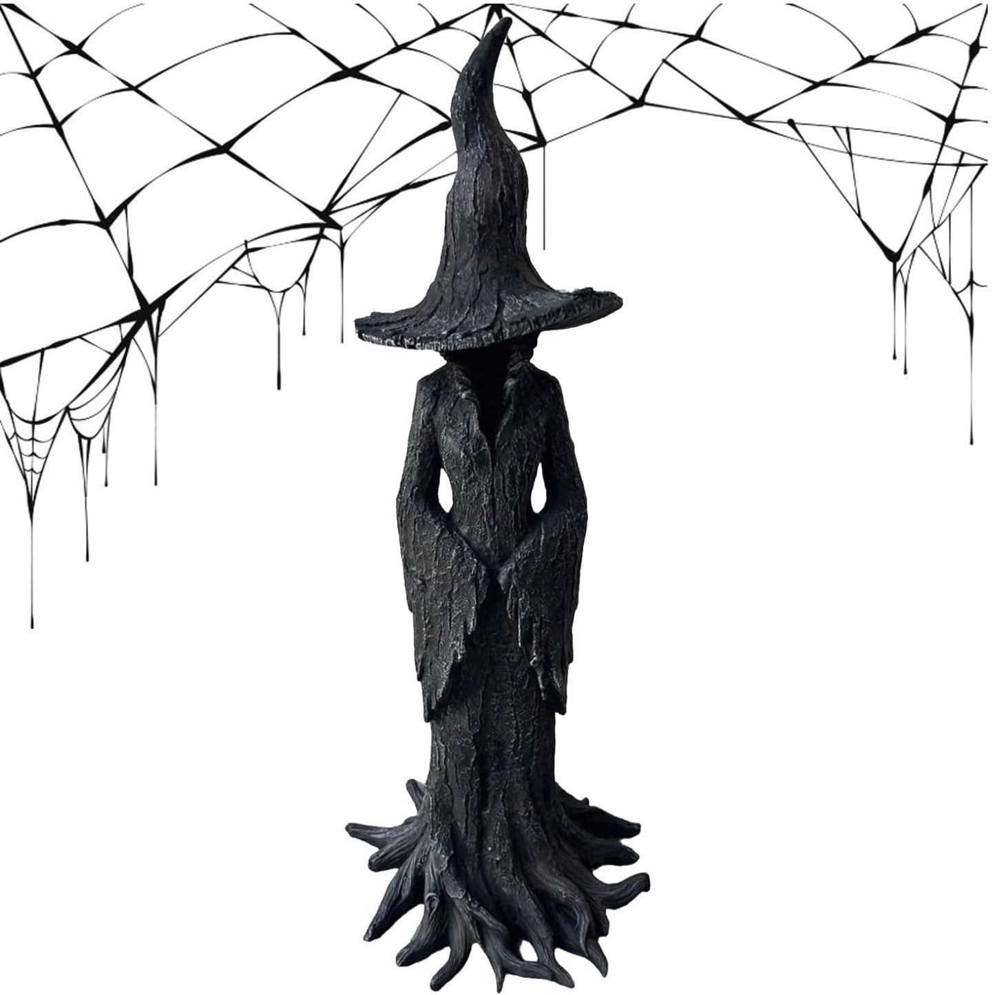 Eytpo Cracker Barrel Witch Statue – Gothic Halloween Resin Figurine, Retro Magician Decor, Dark Fantasy Ornament, Decorations Indoor Ornament Figurine (11.8" H x 5.12" W)