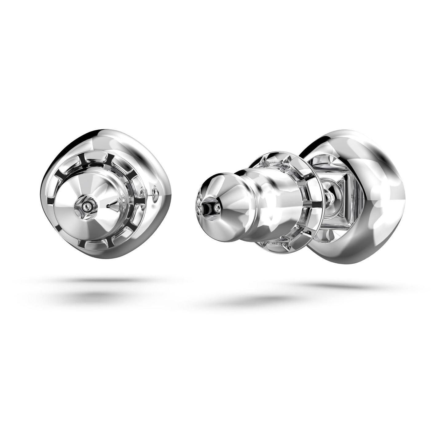 Swarovski Una Angelic Stud Earrings, Square Cut, Cool Blue Crystals, Rhodium Finish